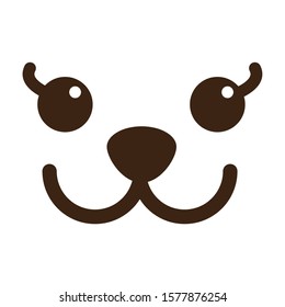 mascot face kawaii comic character vector illustration design