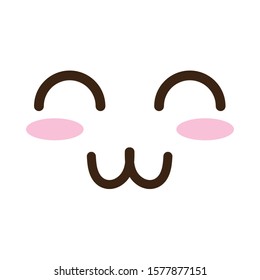 mascot face kawaii comic character vector illustration design