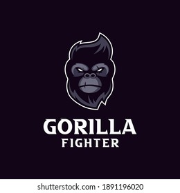 Mascot Face Kingkong Fighter Esport Logo Design Vector