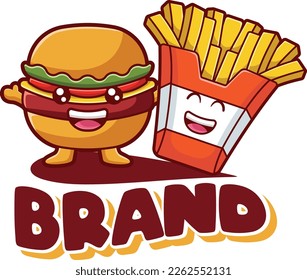 Mascot fast food cartoon vector  illustration. fast food icon