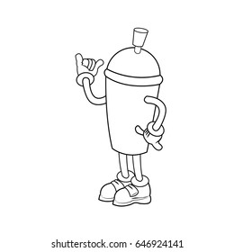 mascot featuring a canister of spray paint