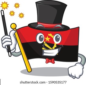 Mascot of flag angola Scroll performance as a Magician style