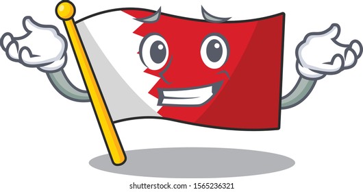 Mascot flag bahrain with in grinning character