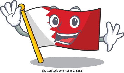 Mascot flag bahrain with in waving character