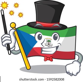 Mascot of flag equatorial guinea Scroll performance as a Magician style