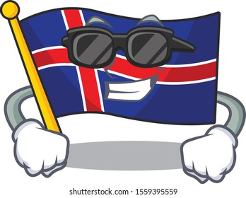 Mascot flag iceland with super cool isolated