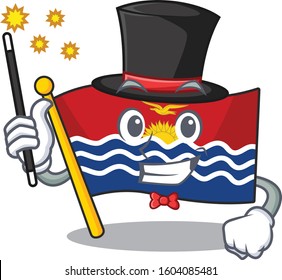 Mascot of flag kiribati Scroll performance as a Magician style