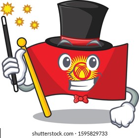 Mascot of flag kyrgyzstanScroll performance as a Magician style