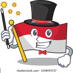 Mascot of flag monaco Scroll performance as a Magician style