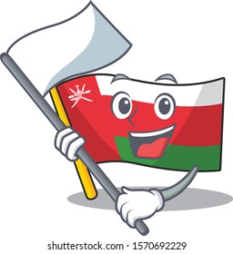 Mascot flag oman with in bring flag character