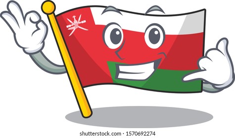 Mascot flag oman with in call me character
