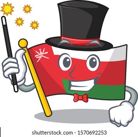 Mascot flag oman with in magician character