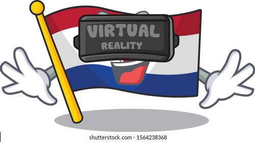 Mascot flag paraguay with in witch character