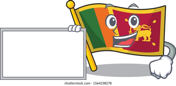 Mascot flag sri lanka with in with board character