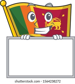 Mascot flag sri lanka with in grinning with board character