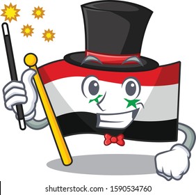 Mascot of flag syria Scroll performance as a Magician style