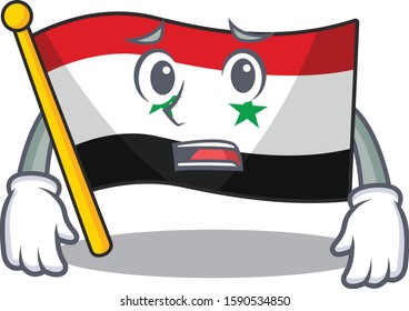 mascot of flag syria Scroll showing afraid look face