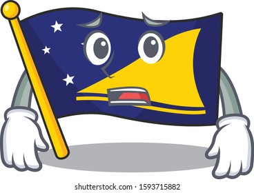 mascot of flag tokelau Scroll showing afraid look face