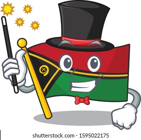 Mascot of flag vanuatu Scroll performance as a Magician style