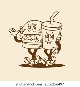 mascot food burger and drink good for brand mascot, restaurant mascot, cafe mascot, etc