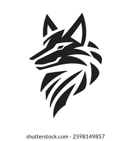 mascot Fox Logo Template, Head fox howling  vector design