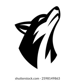 mascot Fox Logo Template, Head fox howling  vector design