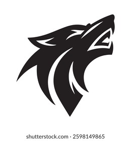 mascot Fox Logo Template, Head fox howling  vector design
