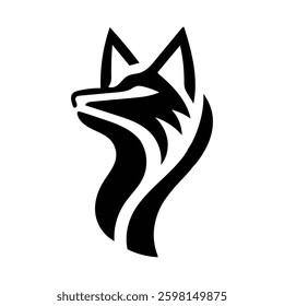 mascot Fox Logo Template, Head fox howling  vector design
