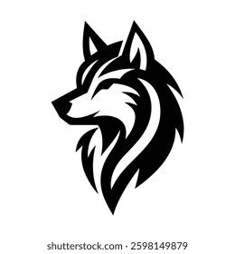 mascot Fox Logo Template, Head fox howling  vector design
