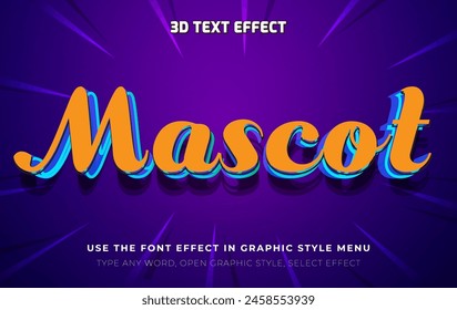 Mascot gaming 3d editable text effect style
