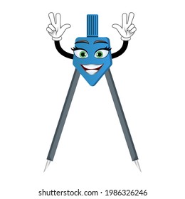 Estatus de la brújula de geometría de mascota y ondear aislado