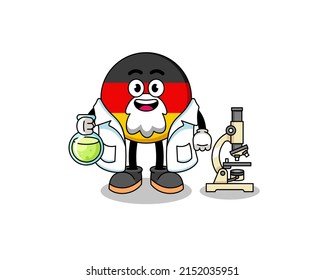 Mascot of germany flag as a scientist , character design