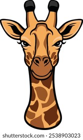 Mascot of Giraffe face vector art illustration