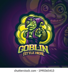 Mascot goblin vector logo illustration