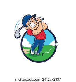 Mascot golf player, golf mascot logo