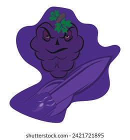 mascot grape crate logo vignette rocket wine