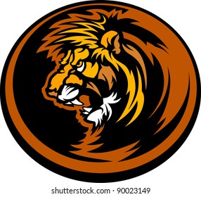 Mascot Graphic Image of a Lion Head