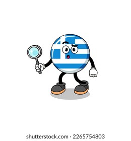 Mascot of greece flag searching , character design