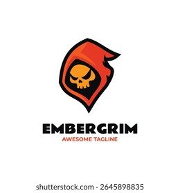 Mascote Grim Reaper Skull Logo Design