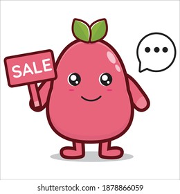 Mascot Guava With Sale Vector Eps 10