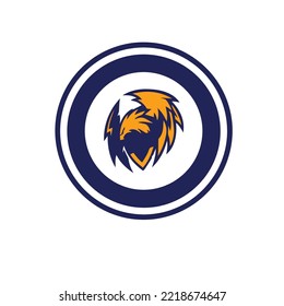 mascot hawk icon brand identity-vector logo bird for championship-animal face sign sports, athletes, and gaming. 