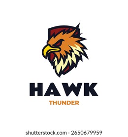 Mascot Hawk Thunder Logo Design