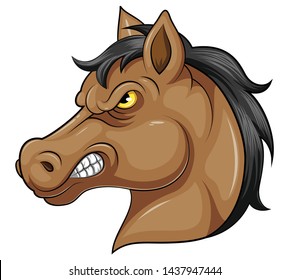Mascot Head of an angry horse