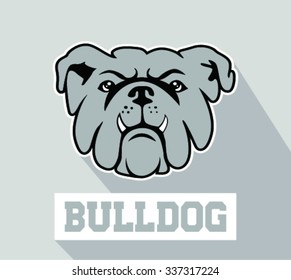 Mascot Head of Bulldog, Vector Illustration.