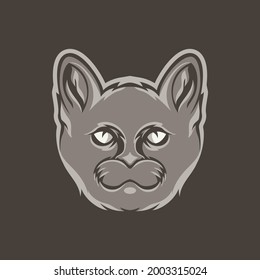 mascot head cat head logo vector illustration