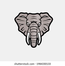 Mascot Head of elephant logo vector illustration