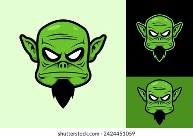 Mascot Head Orc Orge Fantasy Logo Design