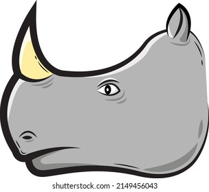 Mascot Head of a rhino. Rhino Cartoon. Rhino illustration. Rhino's head icon.