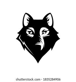 mascot head wolf logo icon design