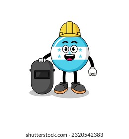 Mascot of honduras flag as a welder , character design